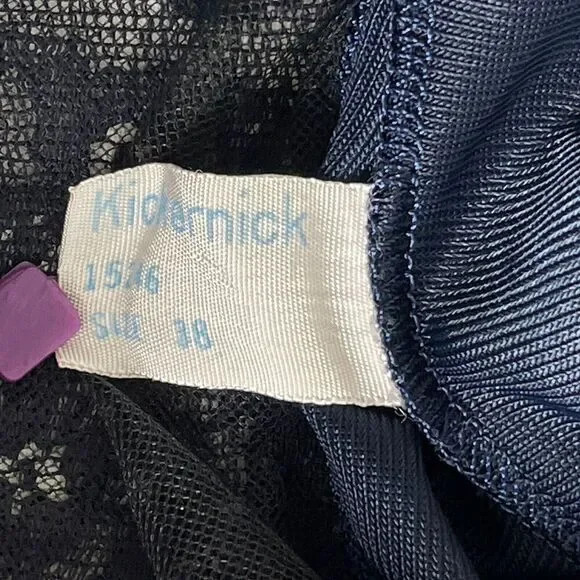 Vintage Henson Kickernick Full Slip Womens 38 Blue Silky Nylon Lace Lingerie - Picture 8 of 12